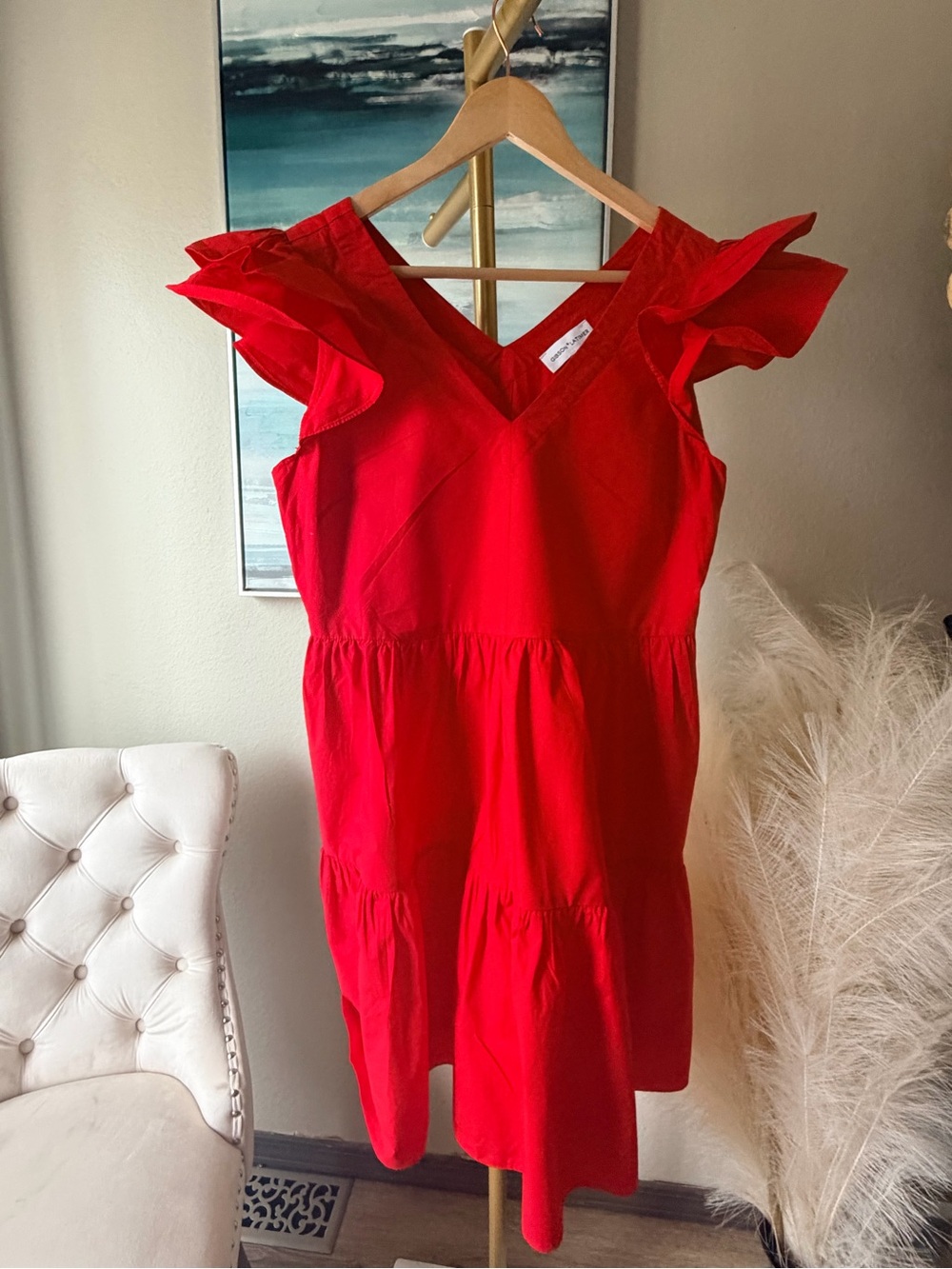 Gibson Latimer Red V-Neck Dress